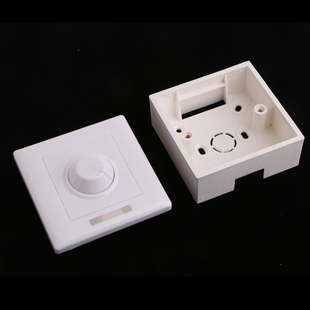 White Wall Light Dimmer Switch Case O/N for LED CFL Dimmable Lighting 300W