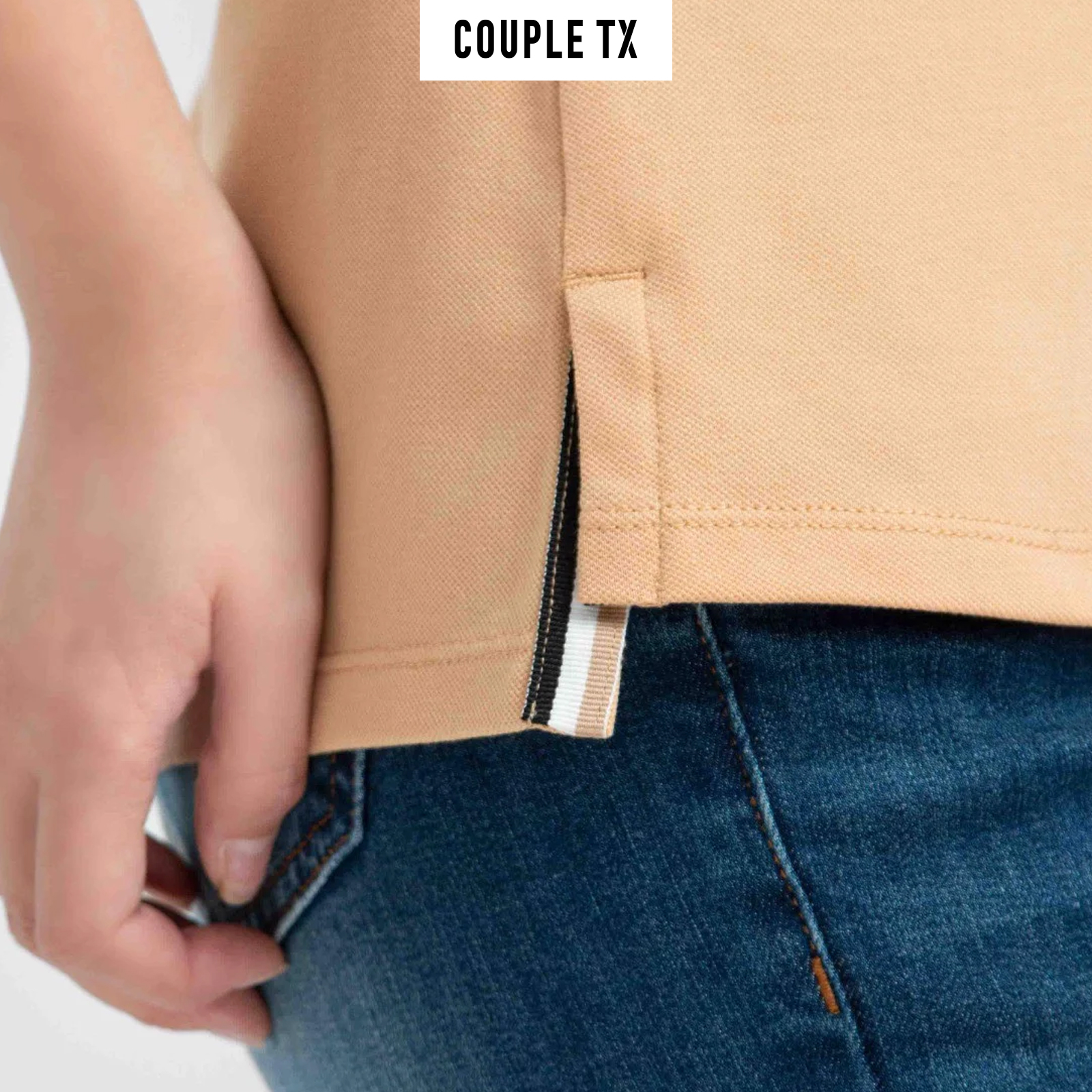 COUPLE TX - Áo Polo Nữ Pique Slim Fit Phối Bo Cổ WPO 2024