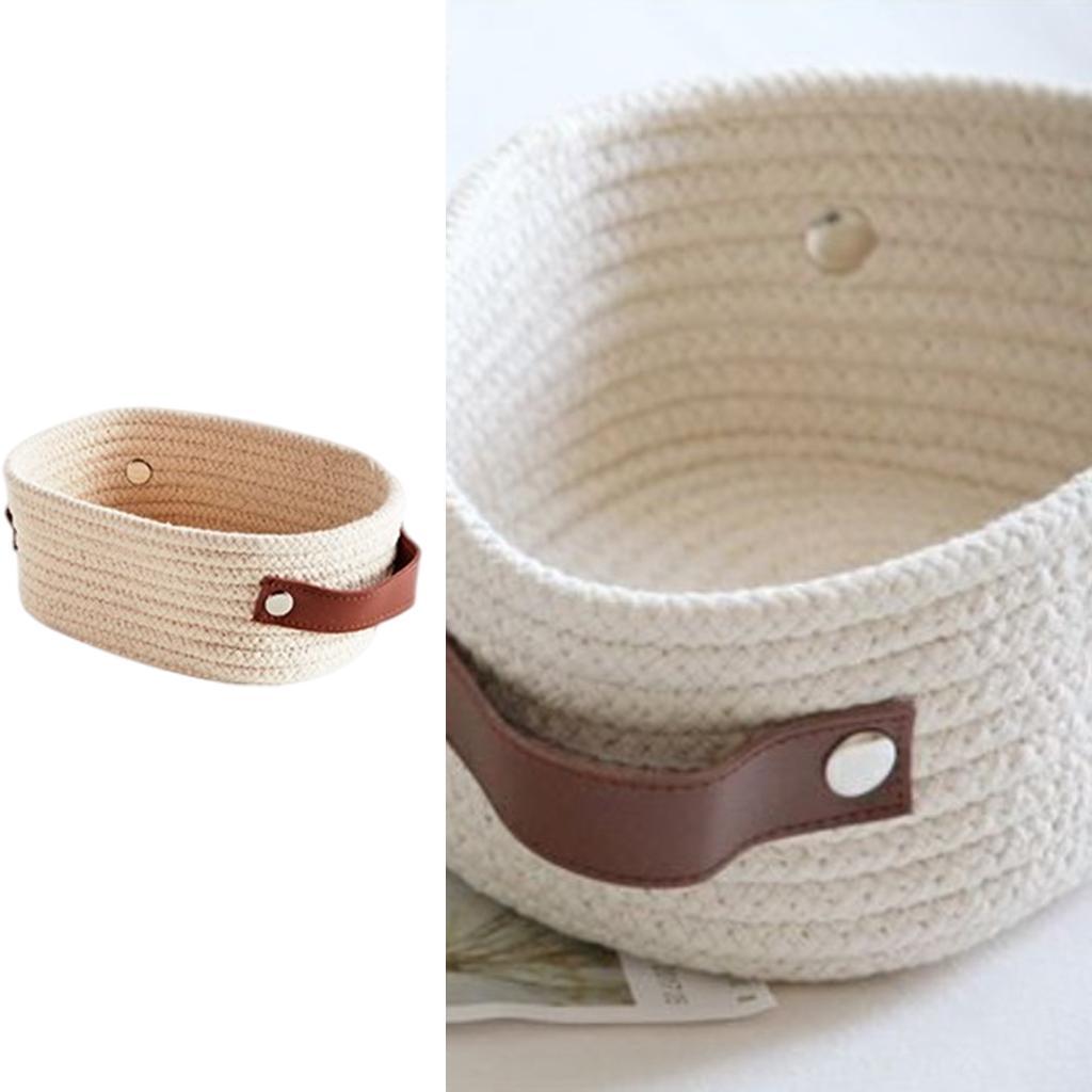 Hand Woven Storage Basket Home Decor Kids Toy Organize Basket for Bathroom