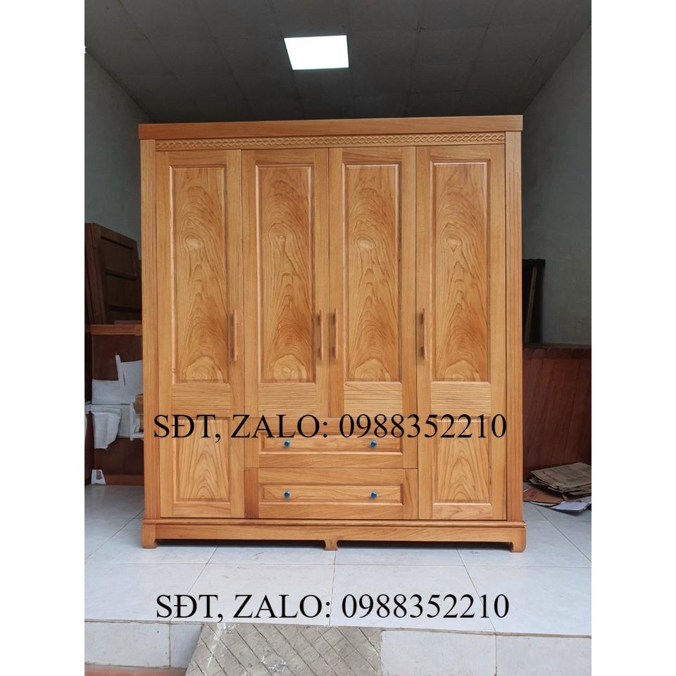 Tủ quần áo gỗ gõ 4 cánh