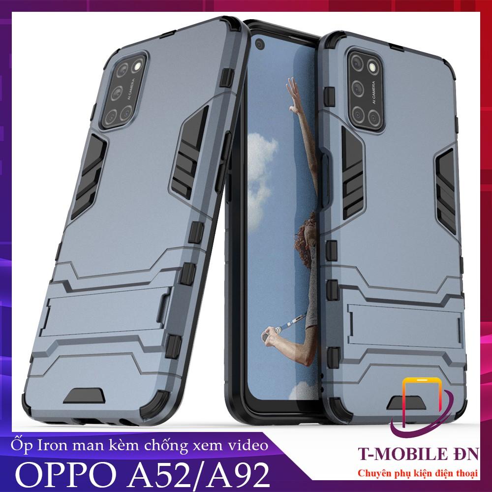 Ốp lưng cho Oppo A52 A53 A92 A93 A94 IRON - MAN chống sốc bảo vệ viền và camera kèm chống xem video tiện lợi