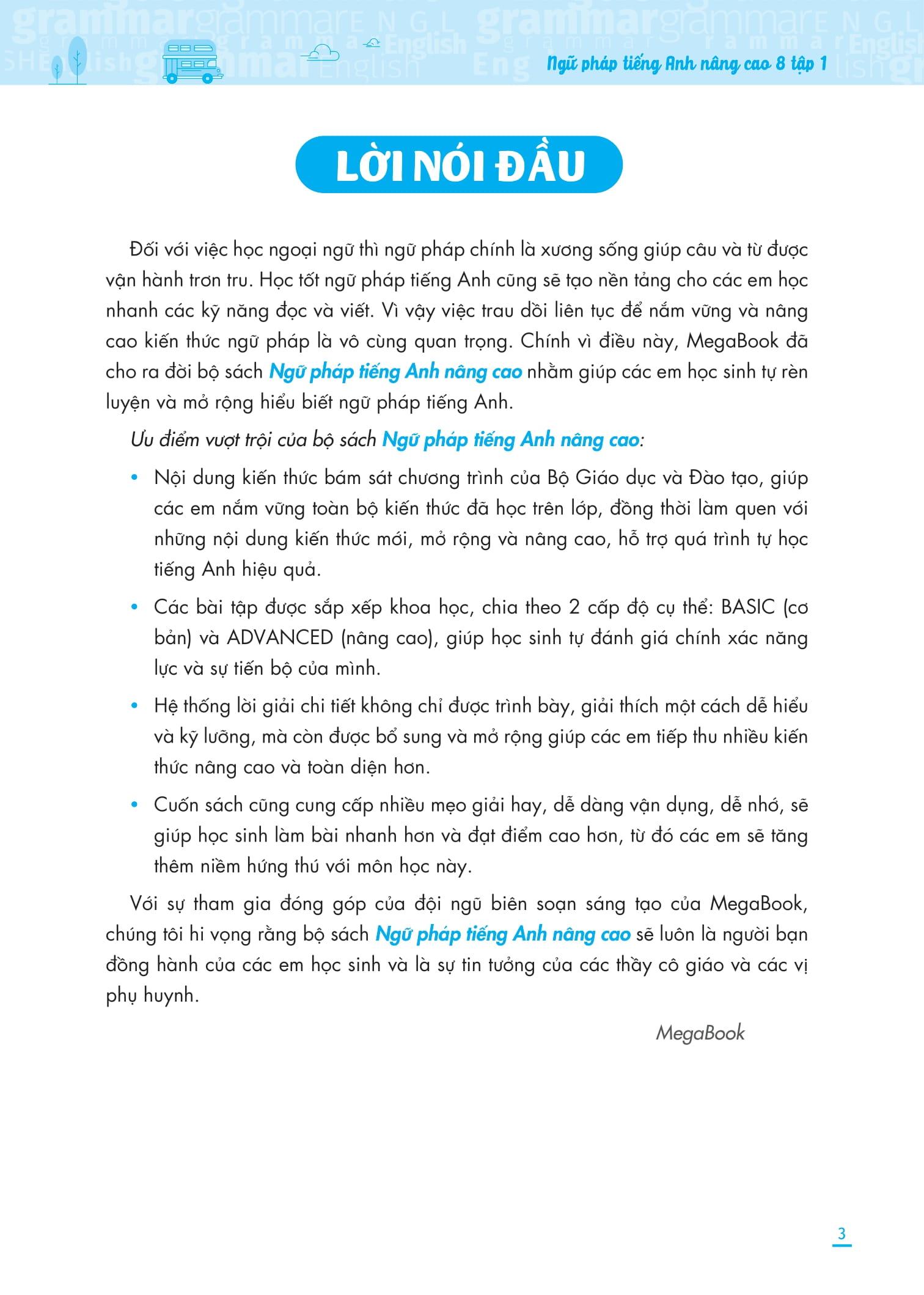 Ngữ Pháp Tiếng Anh Nâng Cao 8 - Tập 1 (Theo Chương Trình Giáo Dục Global Success)