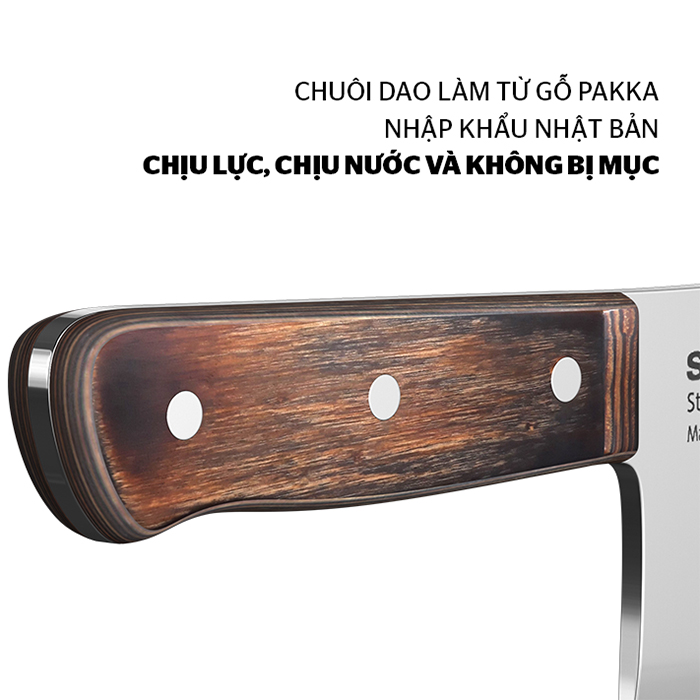 Dao Chặt Chuôi Gỗ Pakka Sunhouse KS-KN180CS