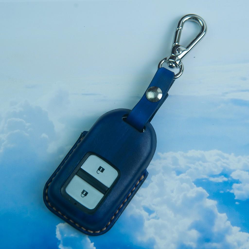 BAO DA THỦ CÔNG DÀNH CHO XE CRV - BAO DA MÀU BLUE - ĐỒ DA NHẬP KHẨU