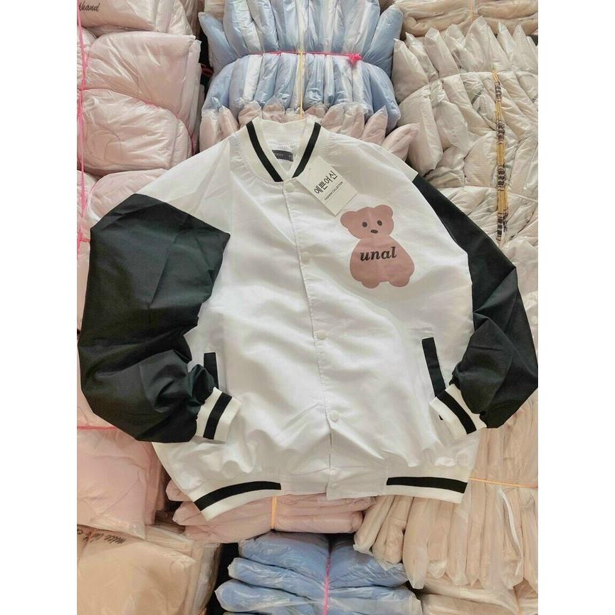 Áo Khoác Bomber Varsity Jacket GẤU Dù Das 2 Lớp Form Rộng Nam Nữ Unisex - Trẻ Trung Năng Động Ulzzang