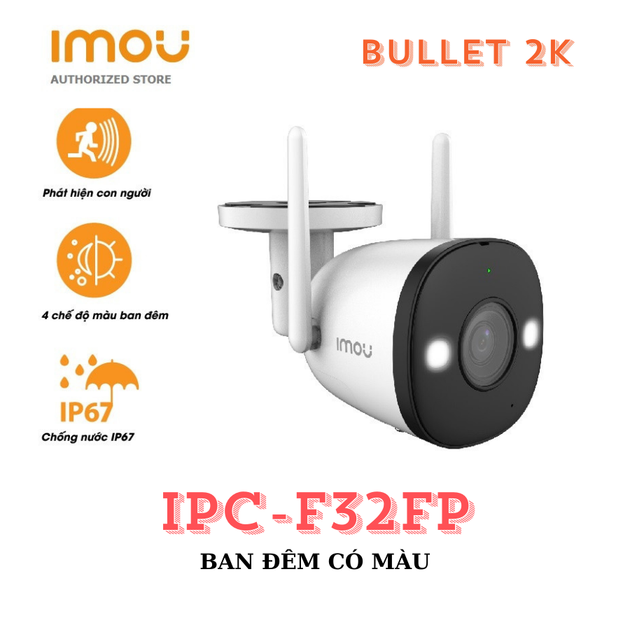 Camera Ngoài Trời IMOU Bullet S3EP 3mpx 2K / 5mpx 3K Siêu Nét, Đủ Loa Mic Đàm Thoại 2 Chiều - Hàng Chính Hãng