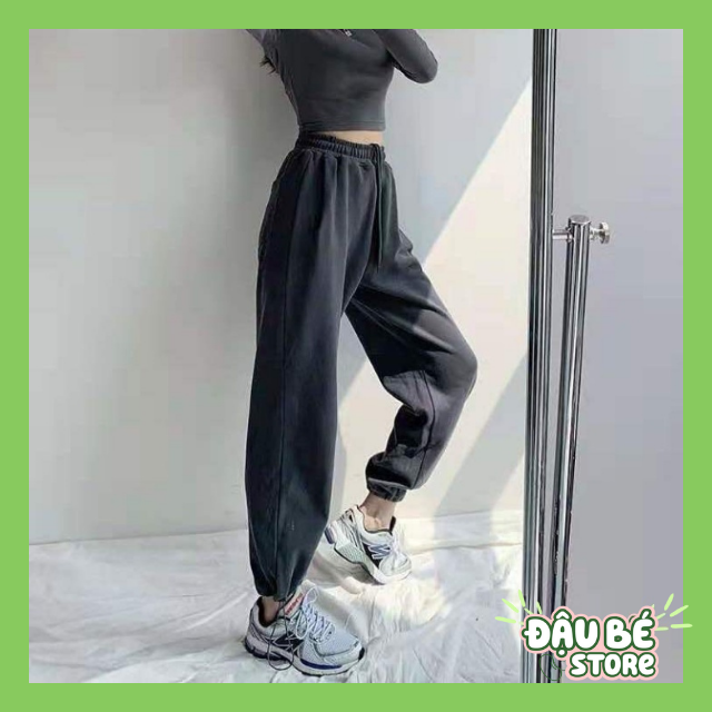 Quần Jogger Thể Thao Nam Nữ dáng dài suông cao cấp-Quần ống rộng bo gấu Unisex basic Pants nhiều màu Ulzzang-DAUBE-Q037