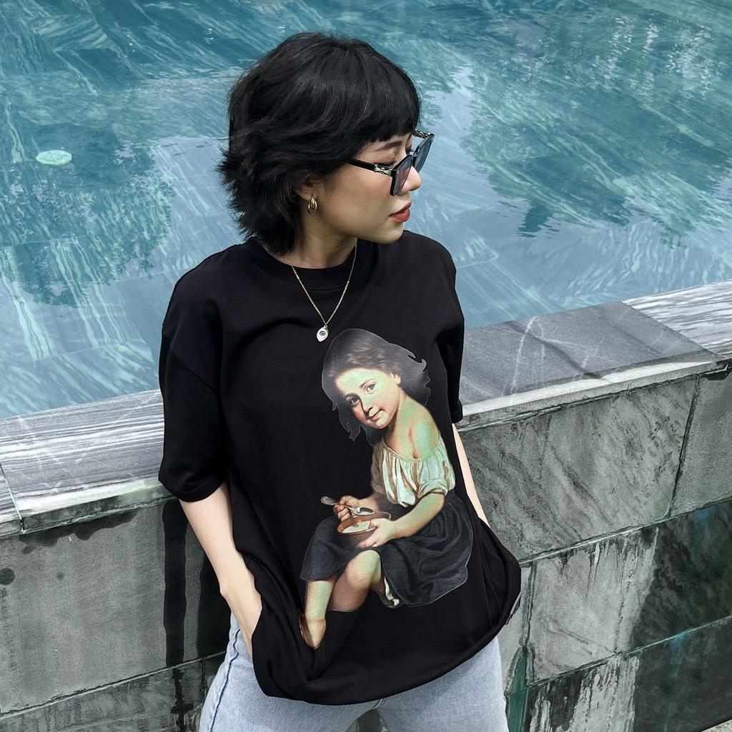 Áo Thun Unisex Baby Face 15 Mẫu Màu Đen TeeHolic - Áo Thun Em Bé Tranh Sơn Dầu Gothic THS