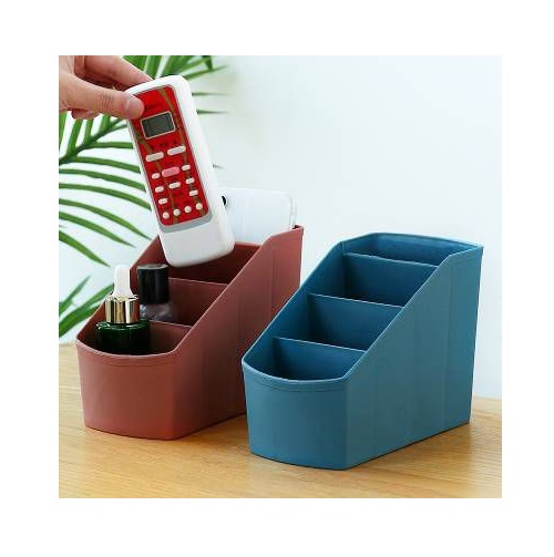 Kệ nhựa đựng bút viết, vật dụng 4 ngăn nhiều màu - giao ngẫu nhiên