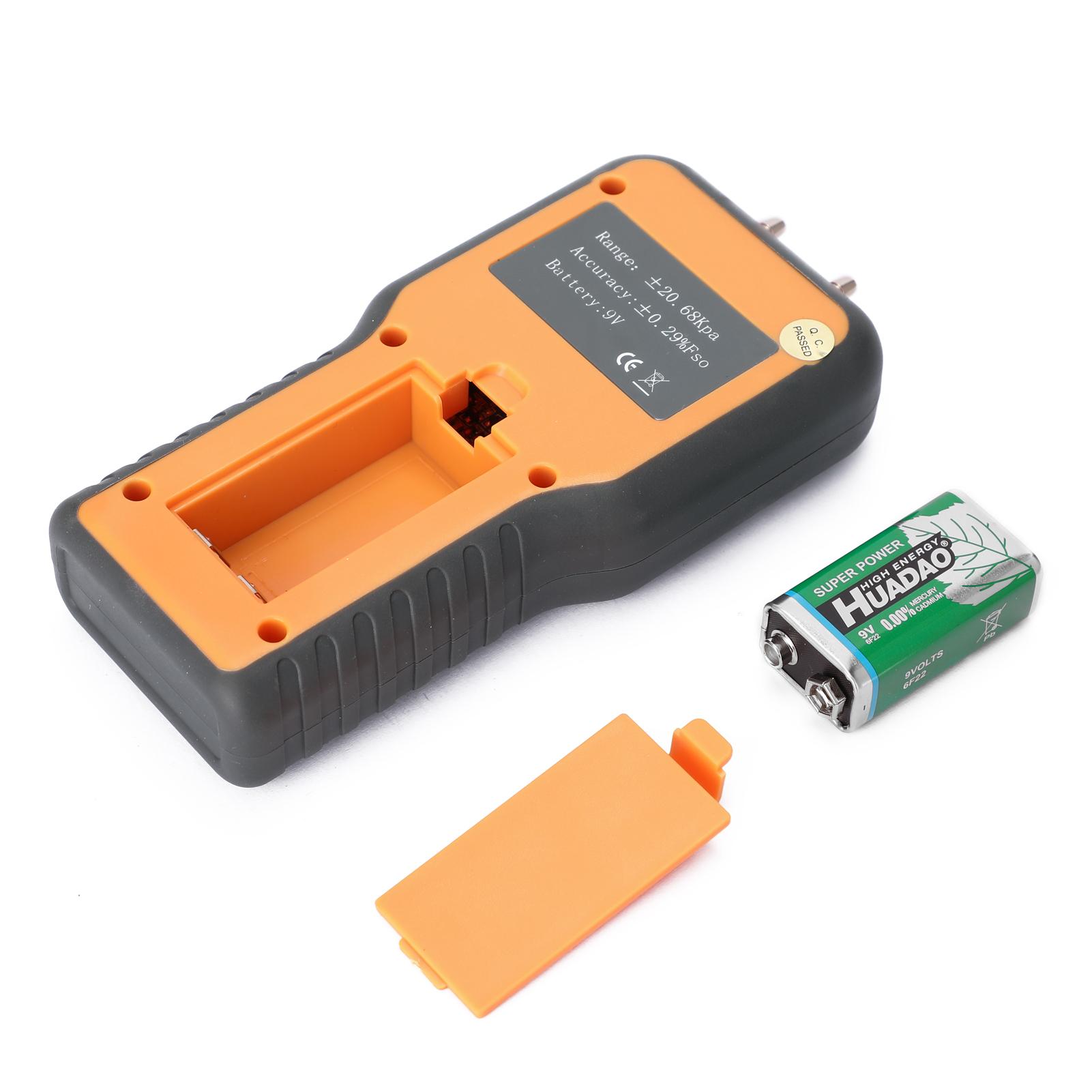 Digital Manometer LCD Display ℃ ℉ Switchable 12 Pressure Units Adjustable Indoor Temperature Measurement Tool Pipes