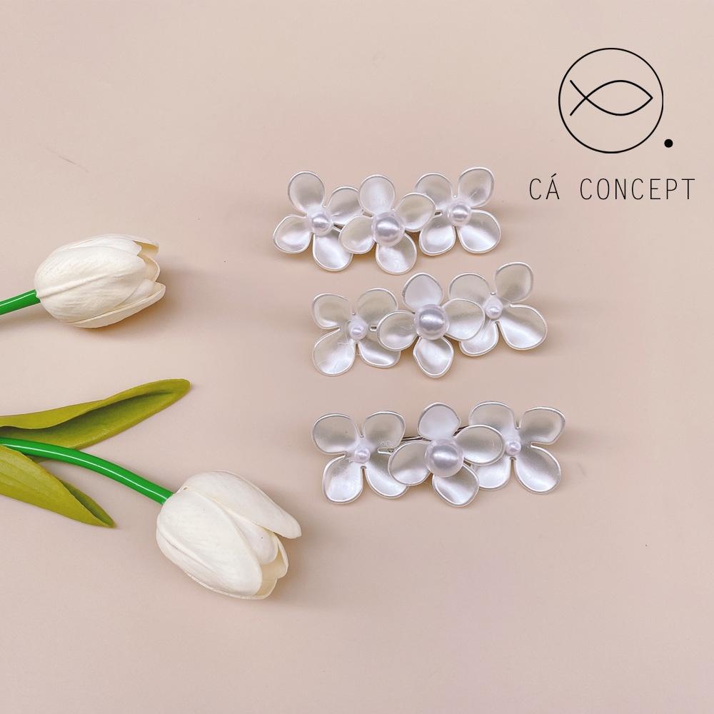Kẹp tóc hoa tròn to CÁ CONCEPT phụ kiện tóc nàng thơ