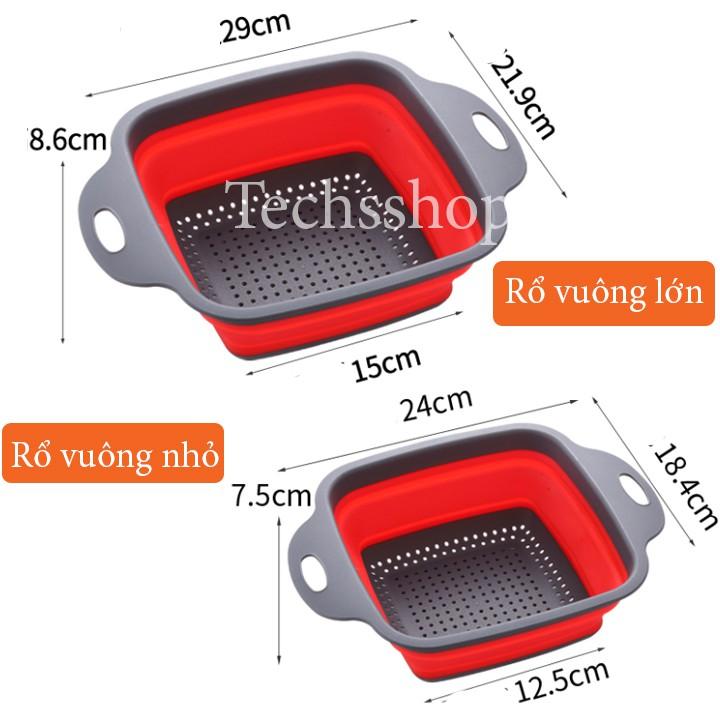 Combo 2 Rổ Xếp Gọn Trong Nhà Bếp - Loại Vuông Và Loại Tròn