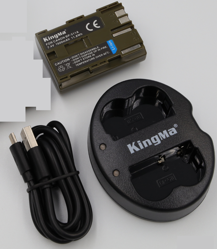 Bộ sản phẩm gồm 2 Pin + 1 Sạc KingMa BP-511A - Hàng chính hãng