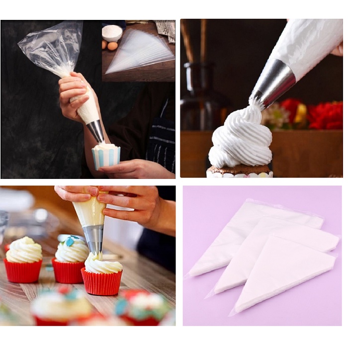 Set 10 túi tam giác nilon bắt bánh, bơm bột