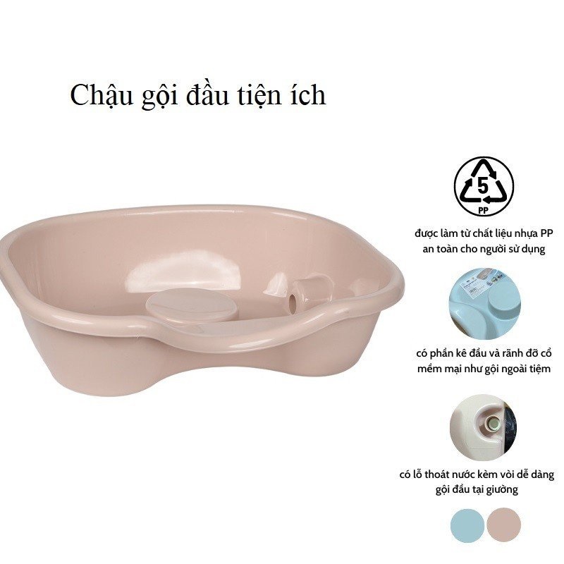 Chậu Gội Đầu Tại Giường Tại Nhà Cho Em Bé, Người Lớn Tuổi, Bệnh Nhân - Giao Màu Ngẫu Nhiên