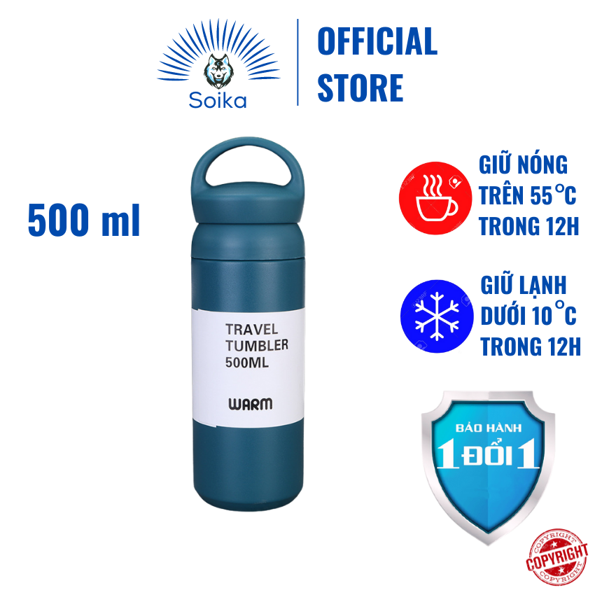 Bình Giữ Nhiệt SOIKA SB05500 Bằng Thép Không Gỉ Inox 304 500ml Nhiều Màu