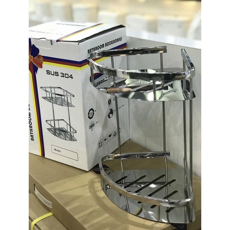 Kệ góc inox sus 304 2 tầng