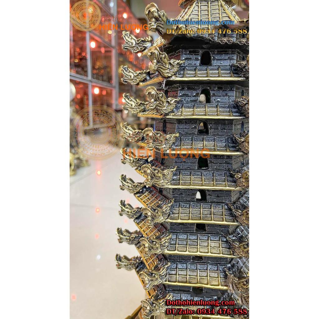 Tháp Văn Xương 9 Tầng Mái Rồng Bằng Đồng Phong Thủy Cao 65cm