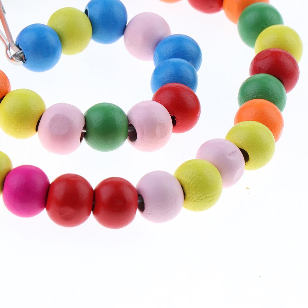 Wood Pet Swing Bird Toy Parrot Cage Hanging Toys for Parakeet Cockatiel