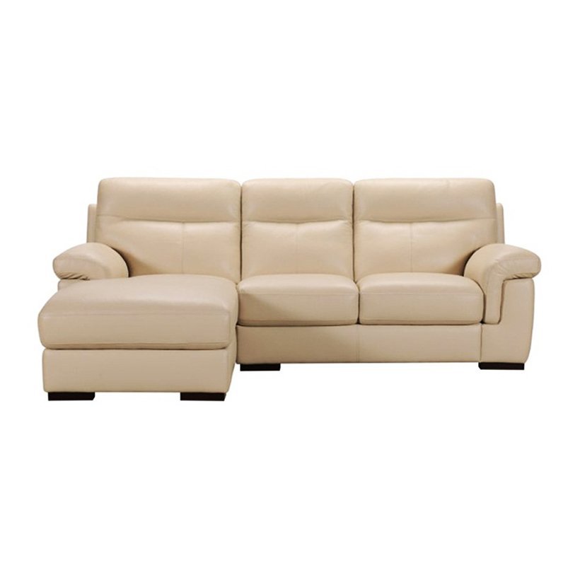 Sofa Da Chữ L Góc Phải Juno Verano 242 x 156 x 90 cm (Kem)