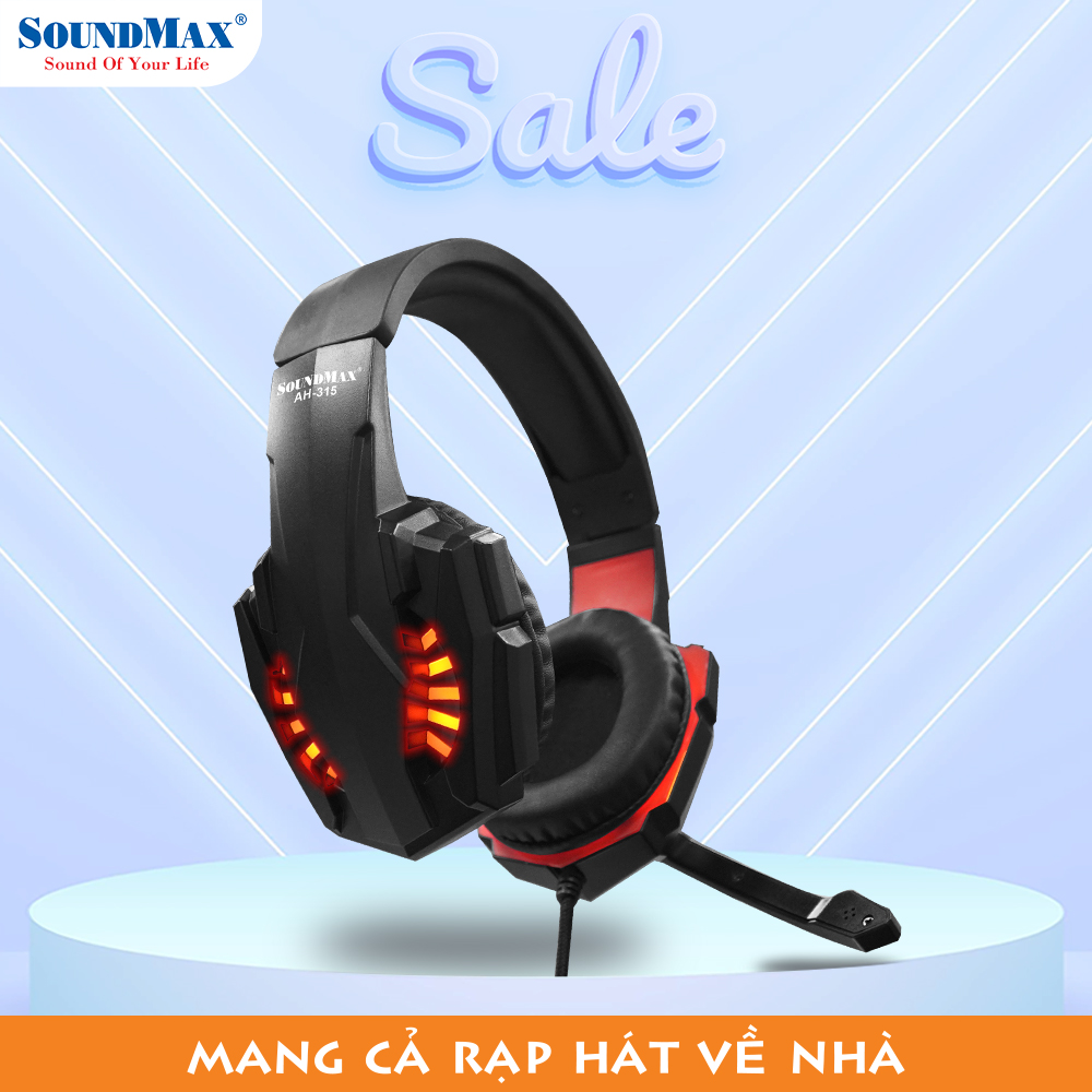 Tai Nghe Chụp Tai Có Micro Tích Hợp SoundMax AH-315 | Gaming Headset SoundMax AH315 - Hàng Chính Hãng