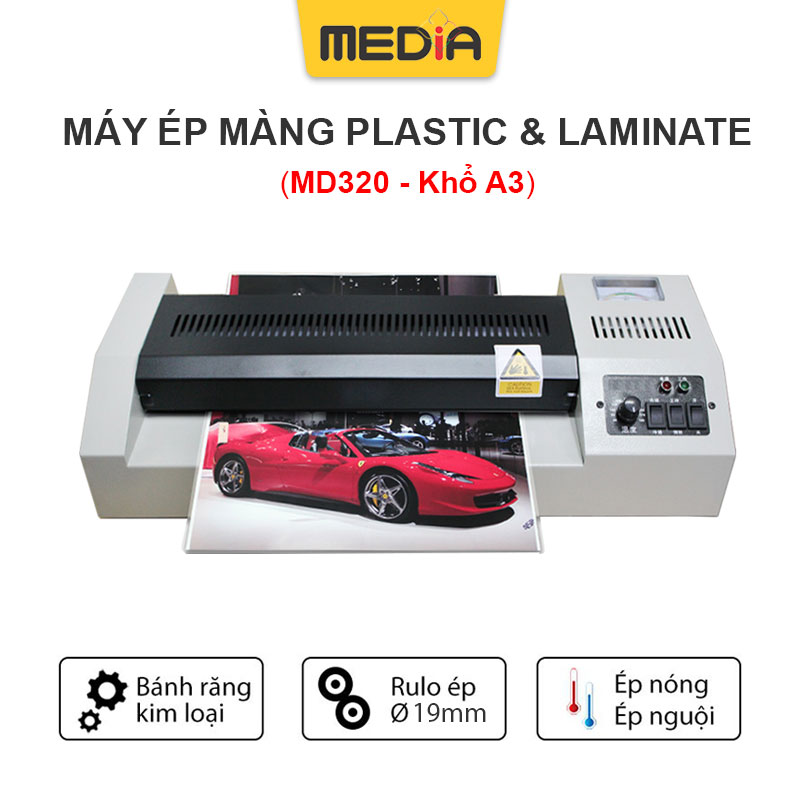 Máy Ép Nhựa Plastic Media Ink MD320 Khổ A3 (Ép Nhiệt, Ép Nguội) - Hàng chính hãng