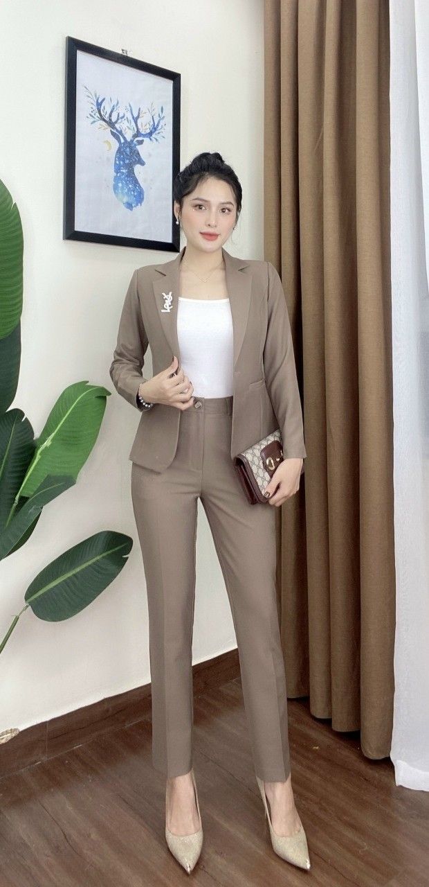 BỘ VEST NAM BỘ MÀU NÂU CAFE M8222