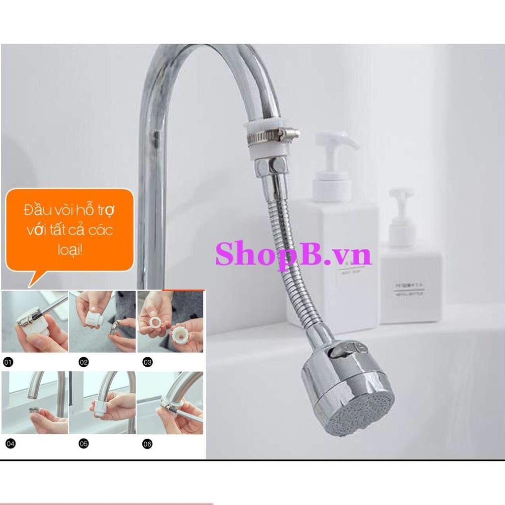 VÒI NƯỚC RỬA BÁT INOX TĂNG ÁP XOAY 360 ĐỘ - 206797