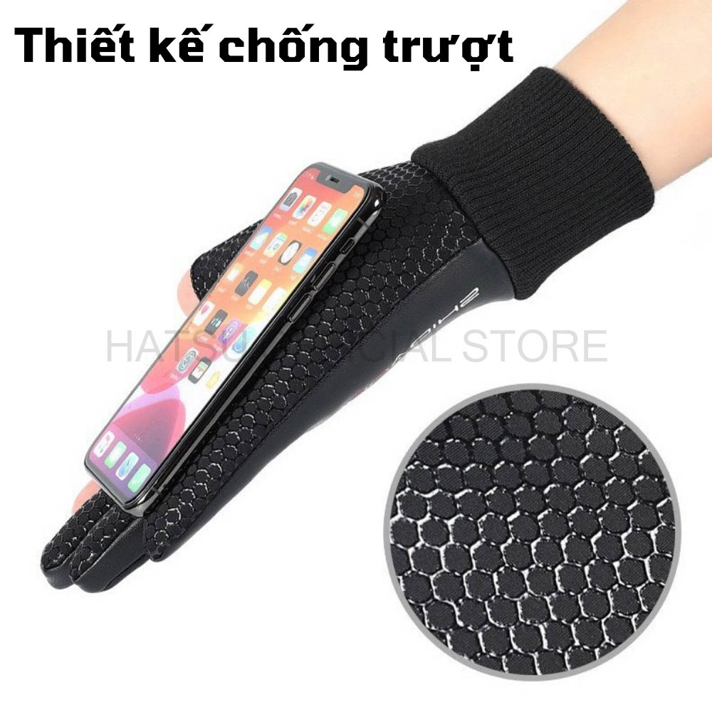 Găng tay cảm ứng, bao tay phượt du lịch dã ngoại Hatsu BBS01 chống trơn trượt mềm êm tay