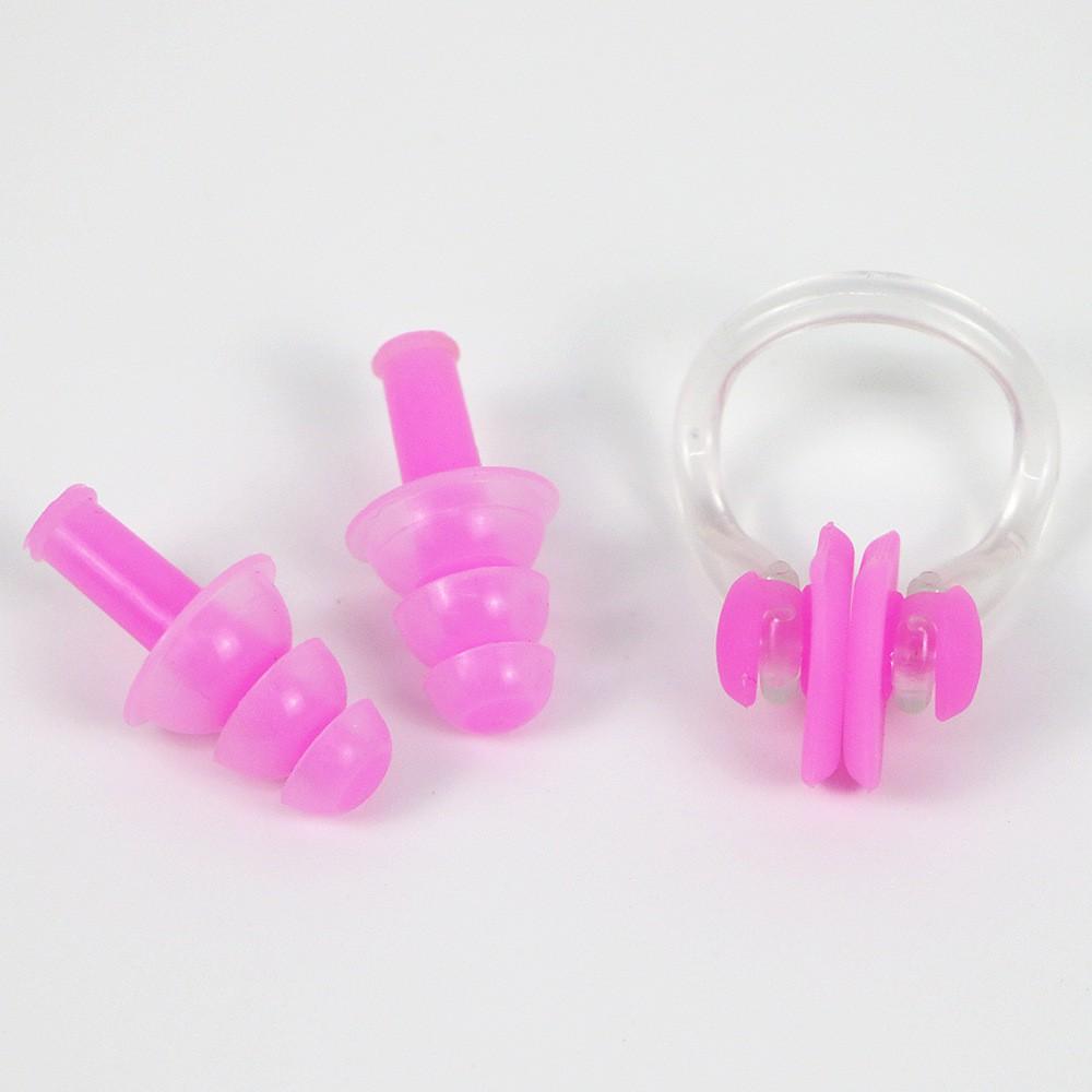 Bịt tai và kẹp mũi silicone chống nước khi bơi