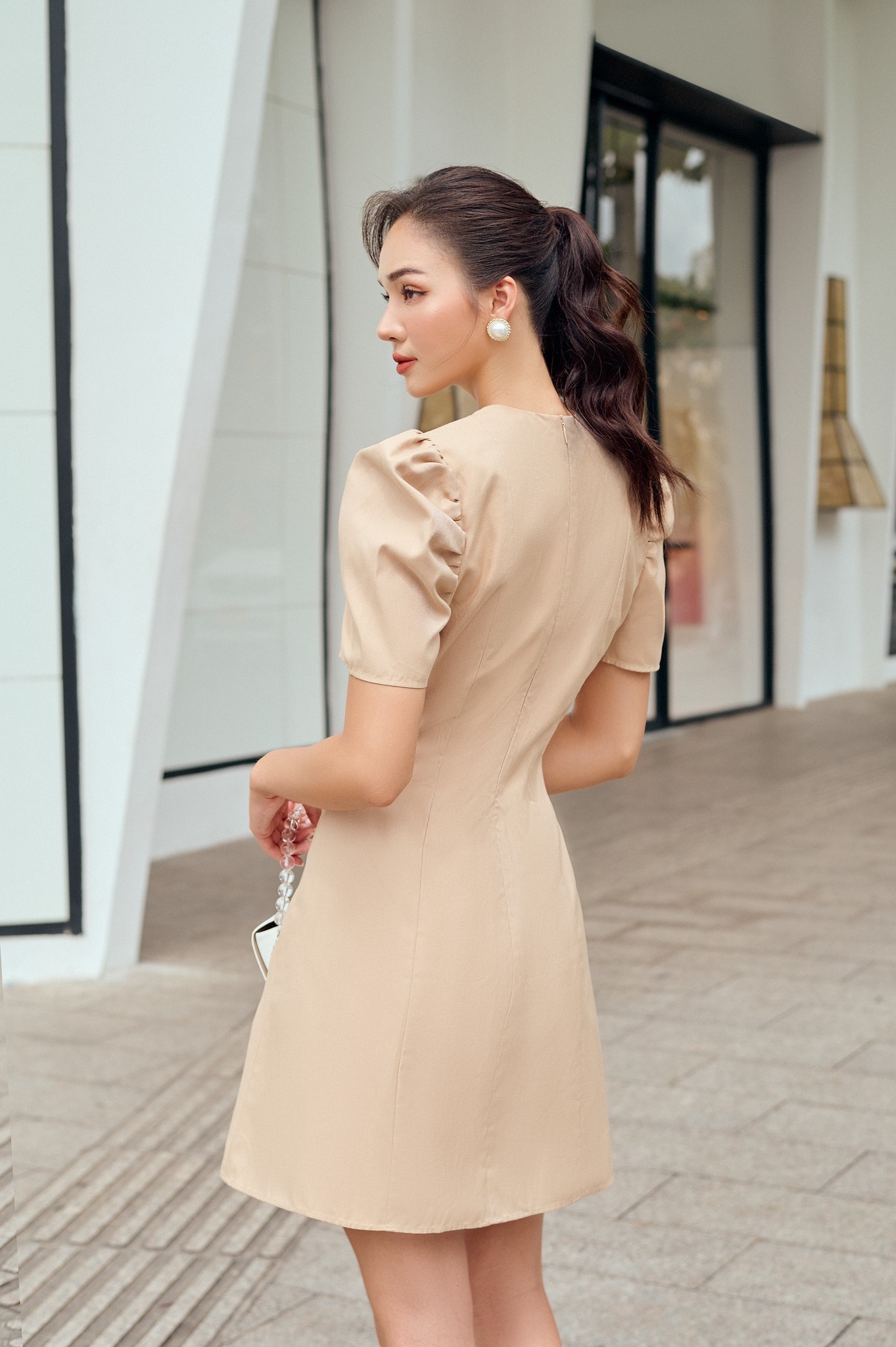 OLV - Đầm Emily Beige Dress