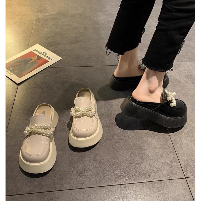 GIÀY OXFORDS THẤP CỔ MŨI TRÒN TO ULZZANG có xích đế thấp gót