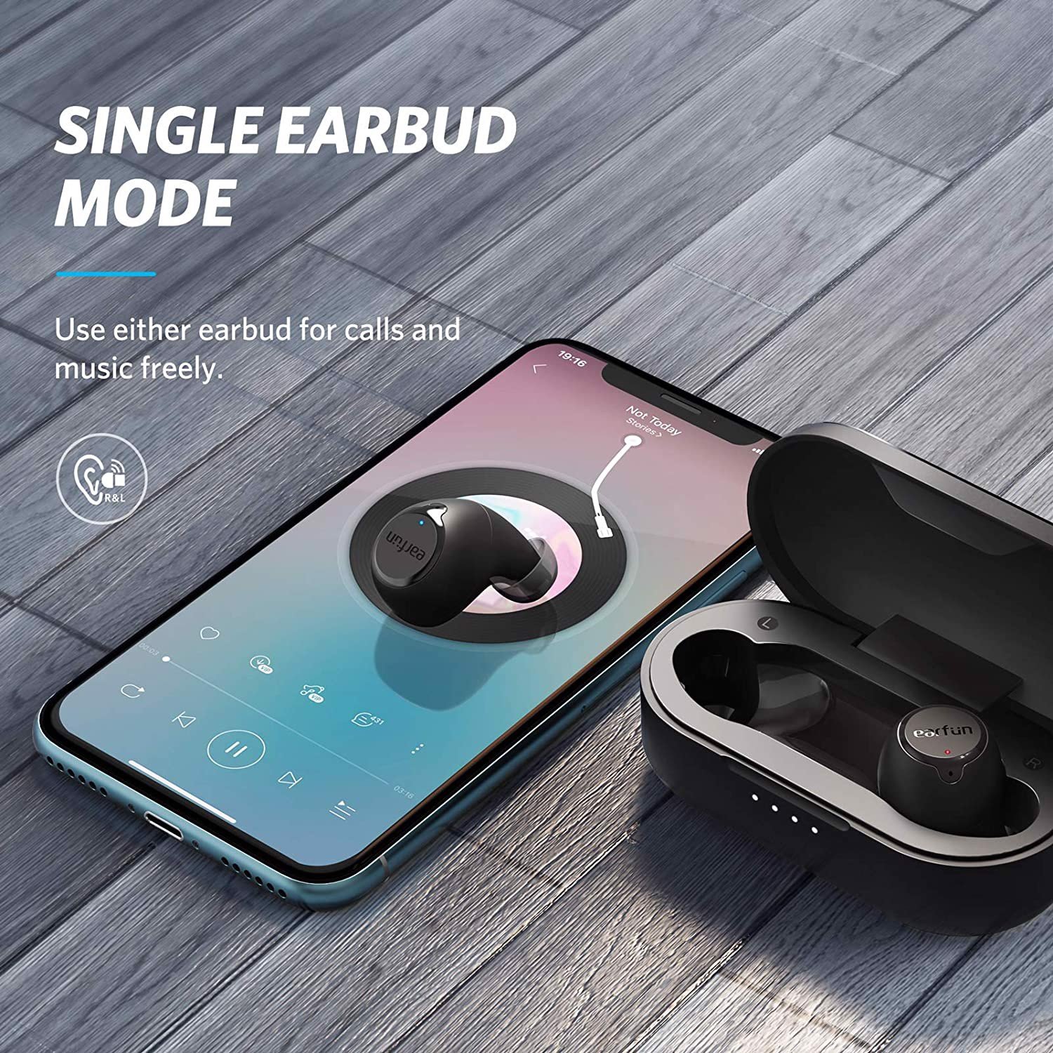 Tai nghe True Wireless EarFun Free - Giải thưởng sáng tạo CES 2020, Bluetooth 5.0, sạc Type-C, Pin 30 giờ, Chống nước IPX7, Sạc không dây Qi - Hàng chính hãng