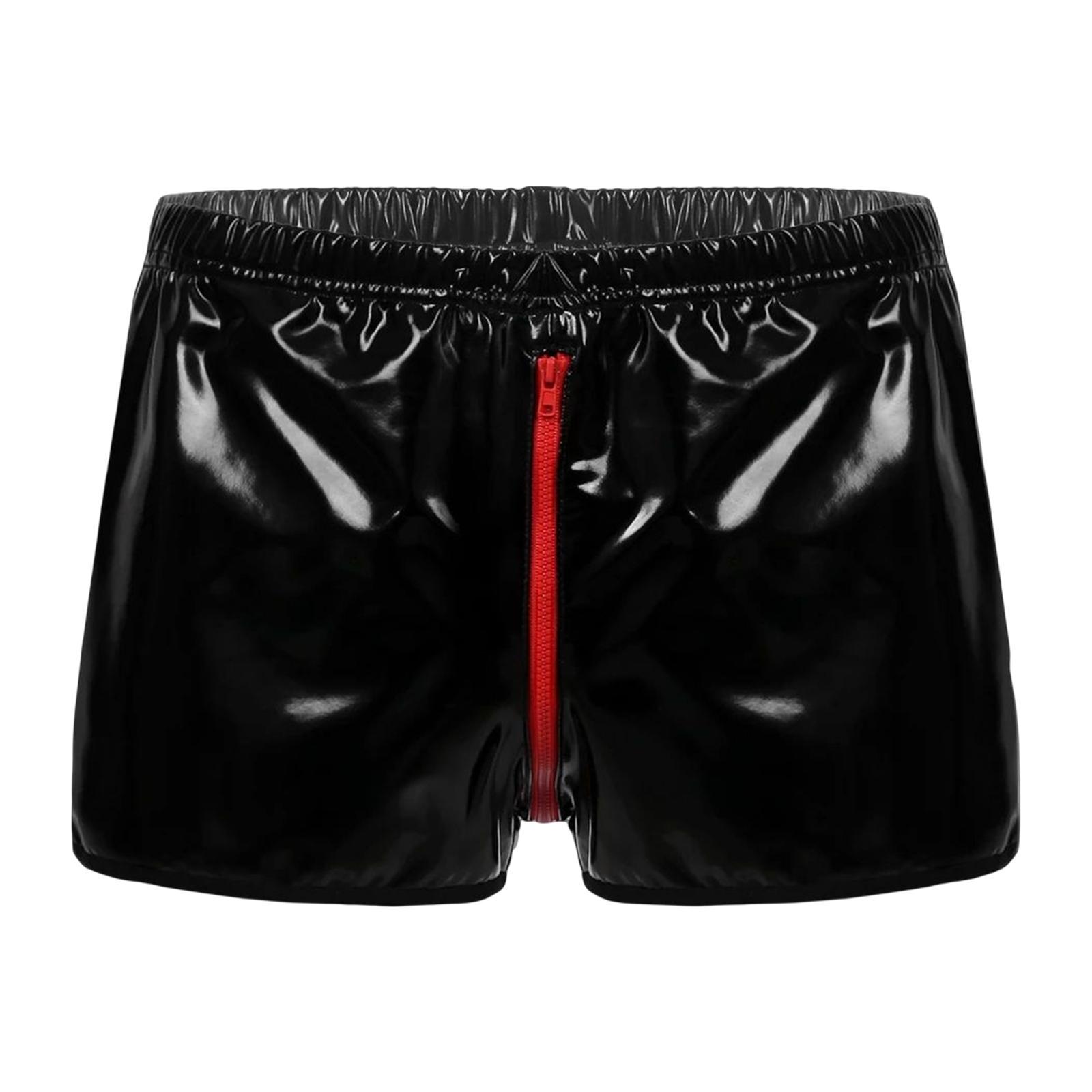 Patent Leather Panties Lingerie Mens Underpants Shiny Open