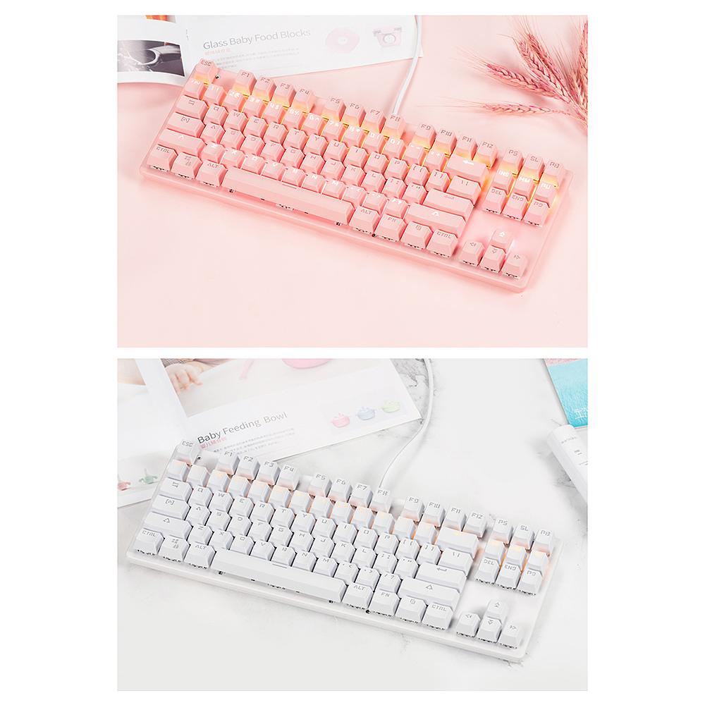 Bàn phím cơ 87 phím Bàn phím có dây, có đèn nền RGB Công tắc màu xanh lam, kết hợp đa phương tiện