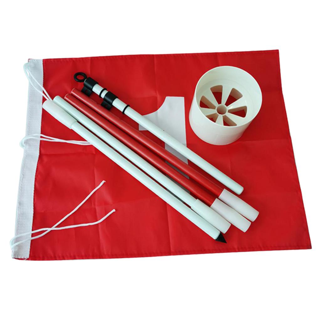 Folding Golf Flag Stick Pole Set Putting Hole Cup Mini Iron Putter Travel Iron
