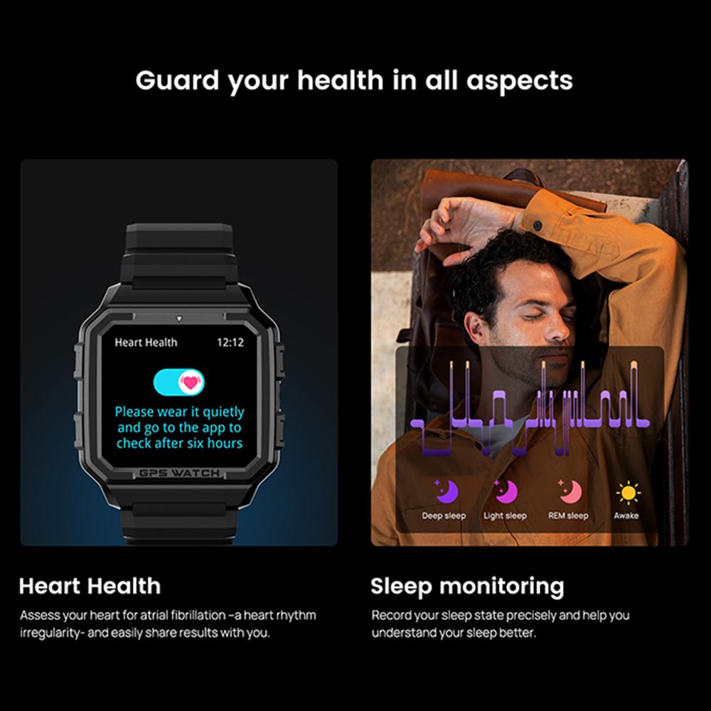 NORTH EDGE Smart Sport Watch GPS Health Fitness Tracker Blood Oxygen Heart Rate Sleep Stress Monitor