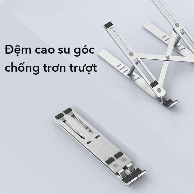 Giá đỡ nhôm LS501 cho laptop, macbook, surface với 2 thanh chịu lực