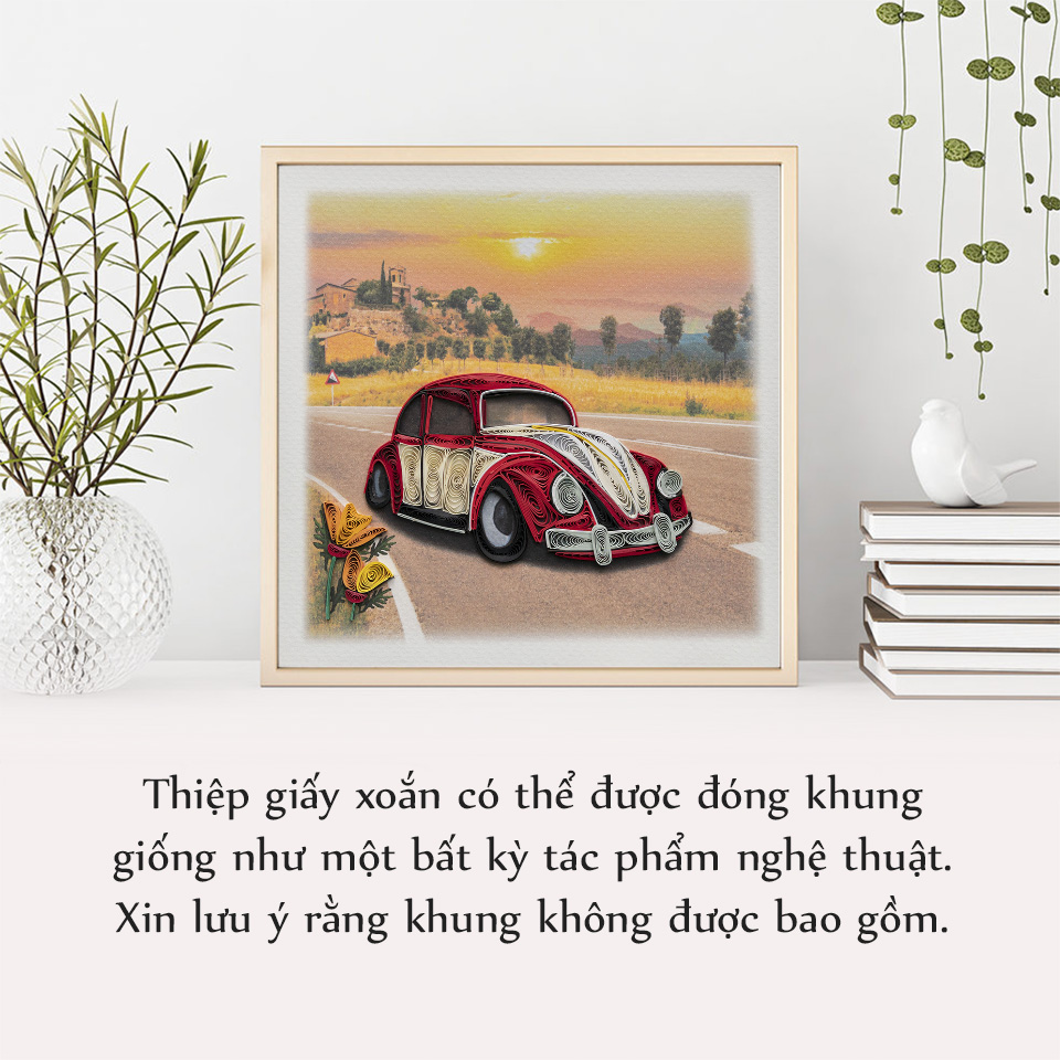 Thiệp Giấy Xoắn - Xe Hơi Cổ - CNT1505