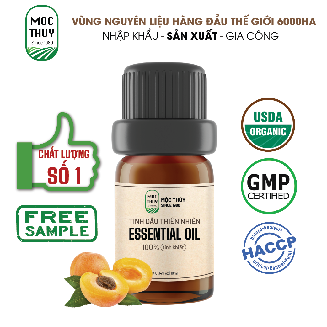 Tinh Dầu Mơ Nguyên Chất Hữu Cơ MỘC THỦY 100ML - Essential Oil - Khử Mùi Xông Thơm Phòng, Thư Giãn - Đạt chuẩn chất lượng kiểm định