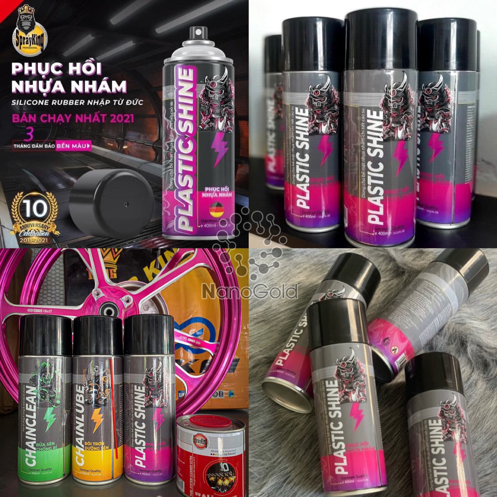 [TUYỆT VỜI] Phục Hồi Độ Bóng Sáng Nội Thất Nhà Cửa - Ô Tô - Văn Phòng - Nhựa Plastic Shine Sprayking 400ml Tái Tạo Màu Cho Cuộc Sống Ecoshine