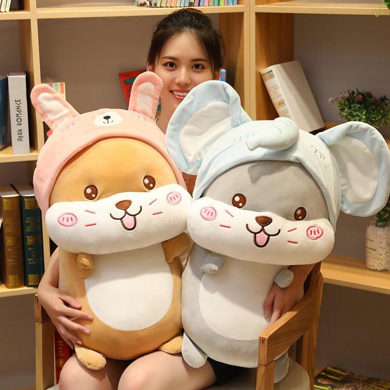 GẤU BÔNG CHUỘT HAMSTER COSPLAY VOI DỄ THƯƠNG (45CM)