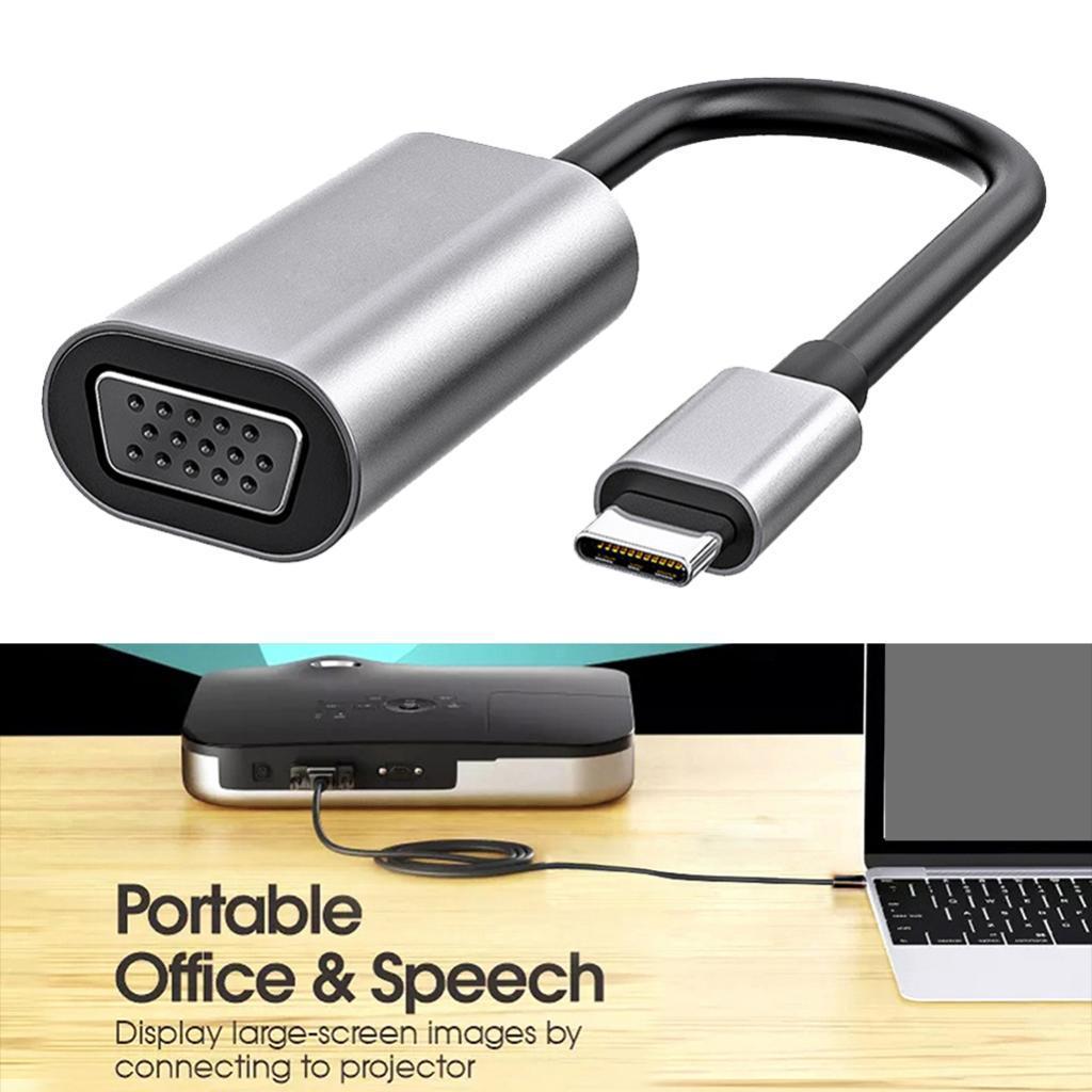 USB C to VGA Adapter /1080P Type C VGA Cable Converter for Air 12inch Laptops
