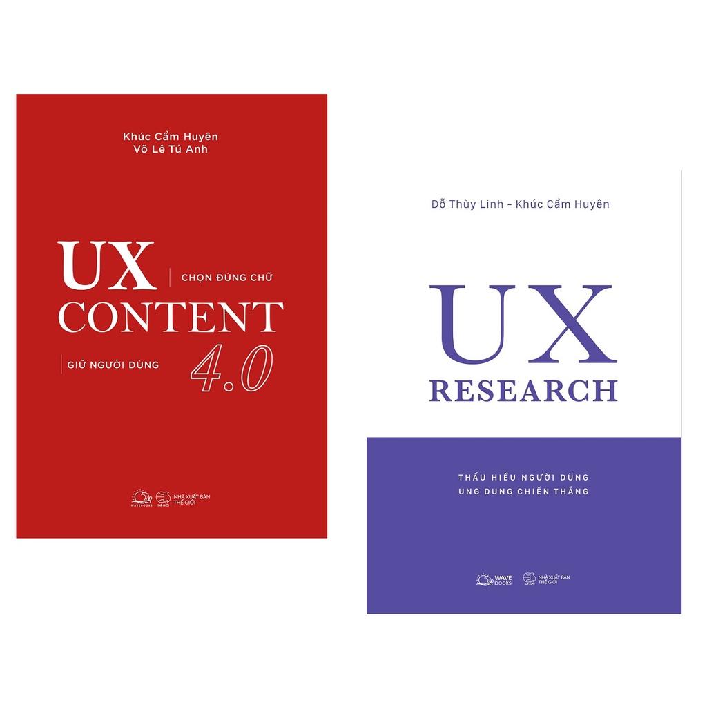 Sách AZ - Combo 2 Cuốn: UX CONTENT 4.0 + UX RESEARCH