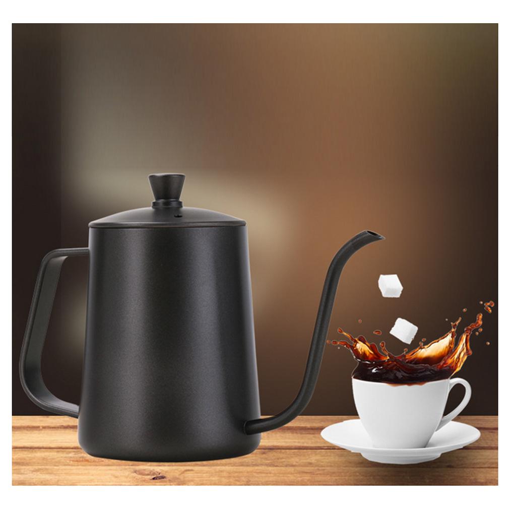 Stovetop Gooseneck Tea Coffee Kettle Stainless Steel Hot Water 600ml Black