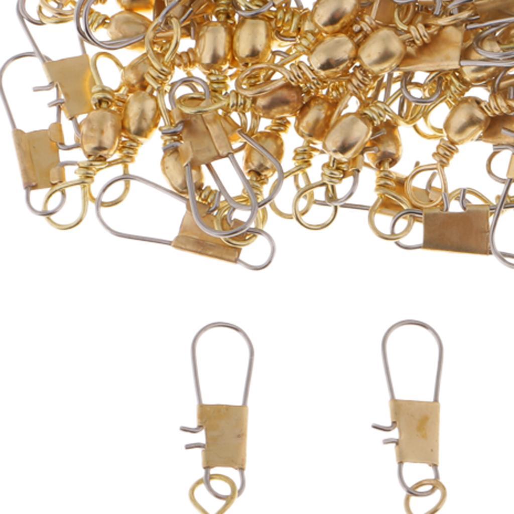100pcs Interlock Snap Fishing Rolling Swivel Ball Bearing Solid Rings 10kg-25kg