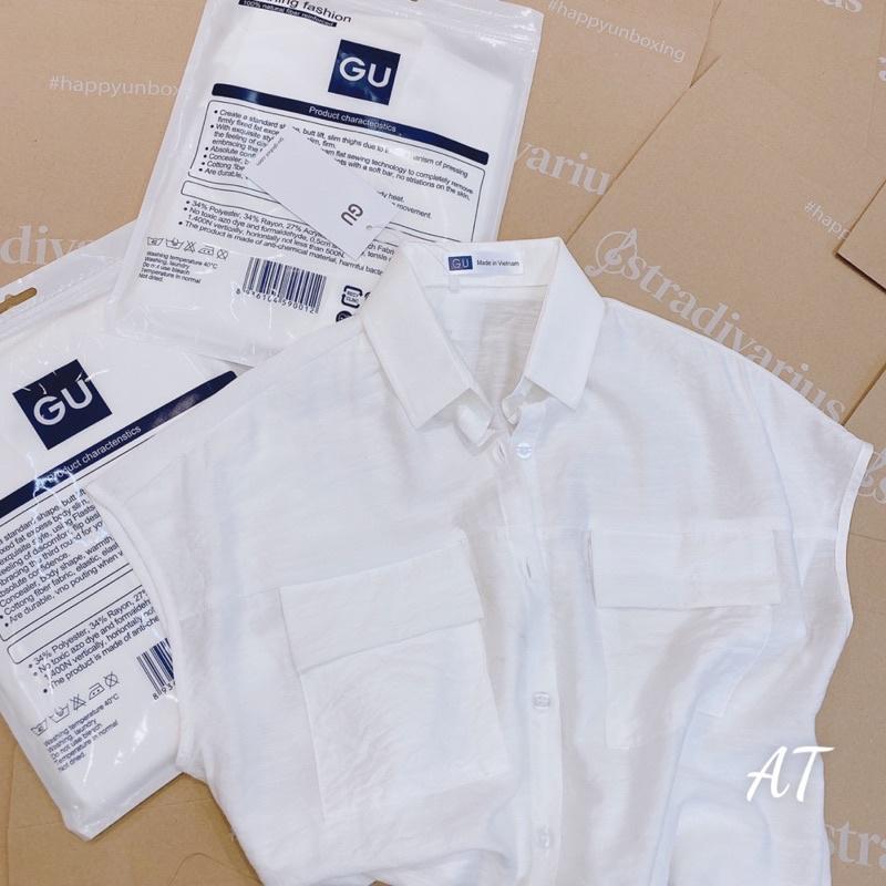 Áo sơ mi tay hến túi nắp G.U siêu hót