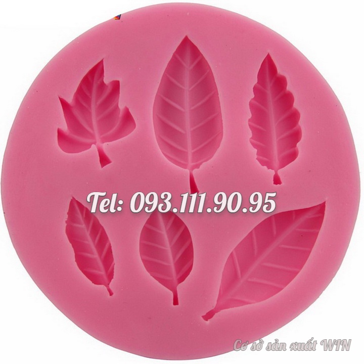Khuôn silicon làm rau câu 6 lá hoa hồng - Mã số 1466