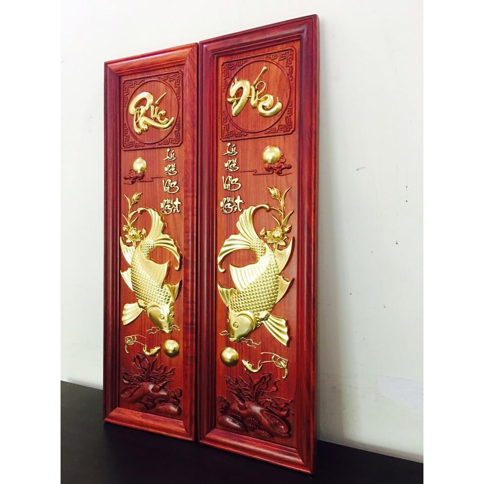 Tranh Lý Ngư Vọng Nguyệt cao 1met ngang 30