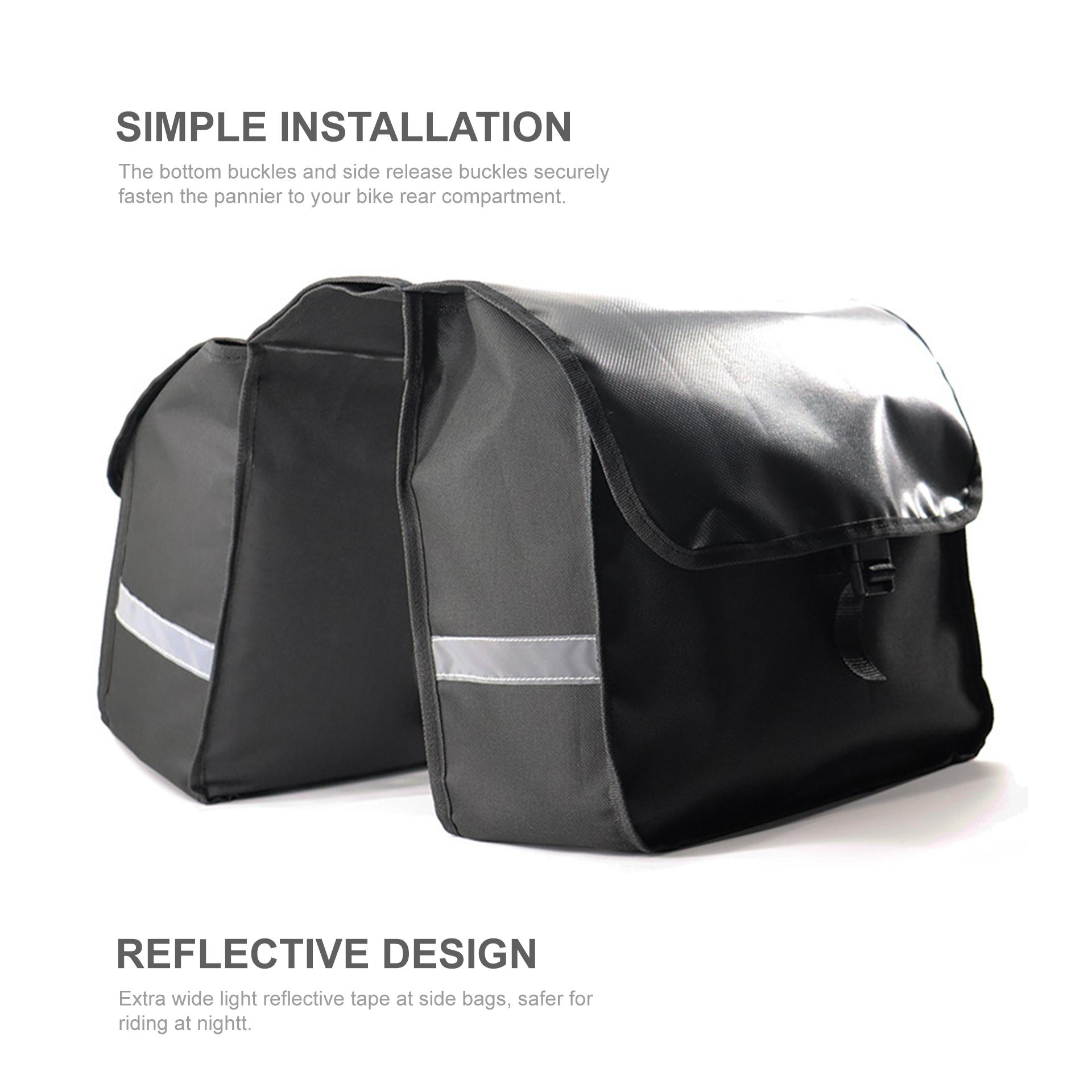 Túi đựng đồ gắn yên xe đạp có sức chứa lớn 2 túi bên hông không thấm nước chống rách có dải phản quang